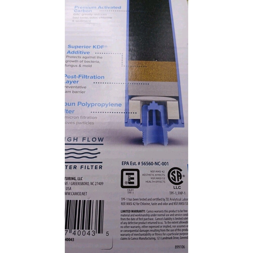 Camco Tastepure RV Water Filter - New & Advanced RV Inline Water Filter - Picture 7 of 9